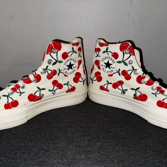 Converse Women's Red Cherry High-Top Sneakers - Picture 2 of 4